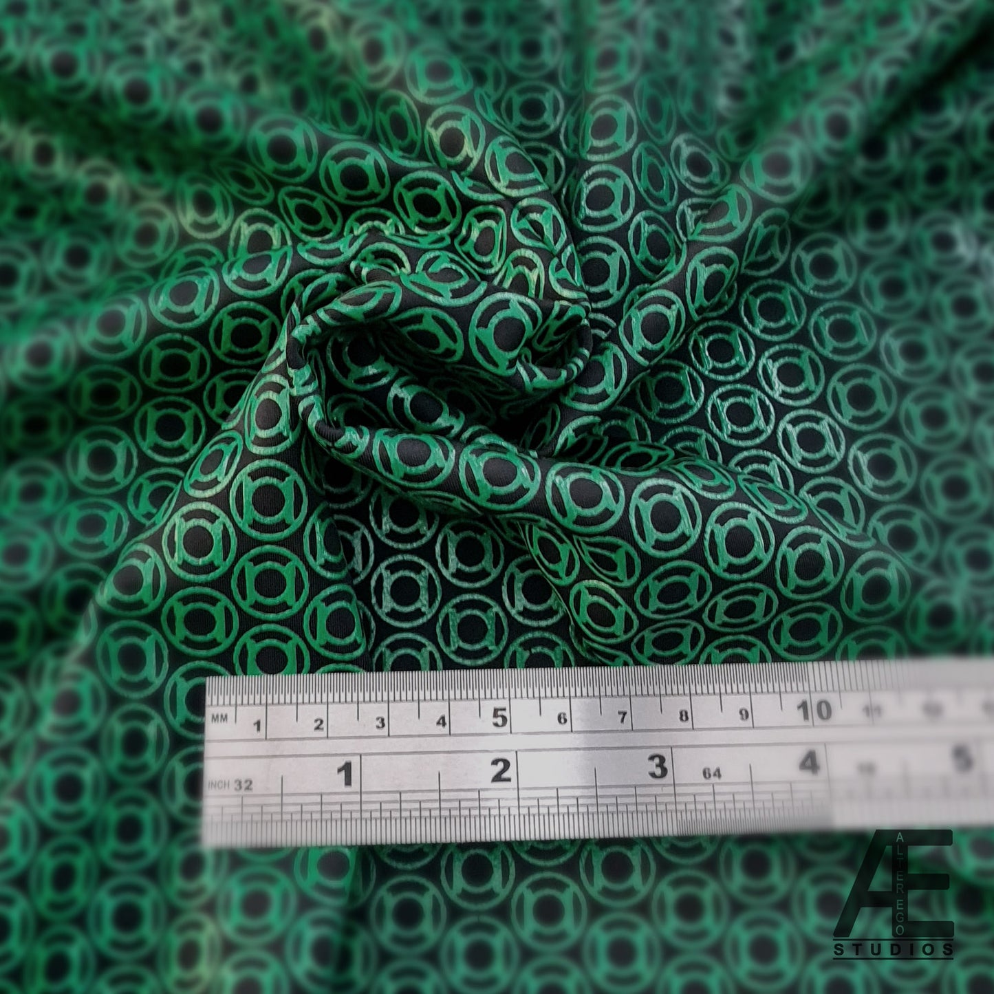 Green Light Screen Printed Superhero Fabric