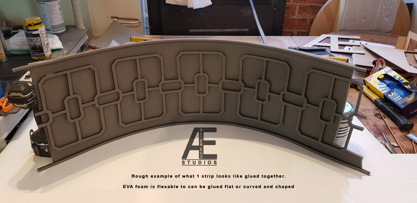 3D Textured Background Pattern BVS Inspired Suit display in the Armoury 1:1 scale (self adheasive backing)