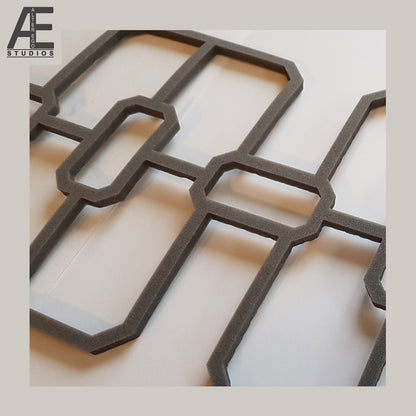 3D Textured Background Pattern BVS  Inspired Suit display in the Armoury 1:1 scale (self adheasive backing)