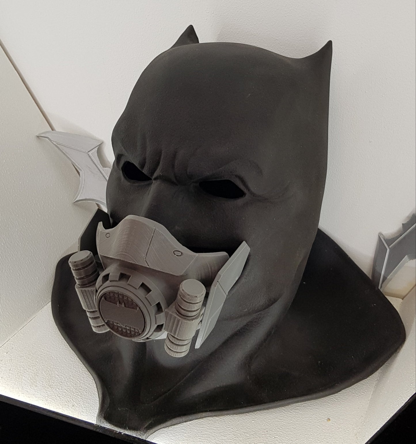 Batfleck inspired Rebreather Mask Raw Print BvS JL