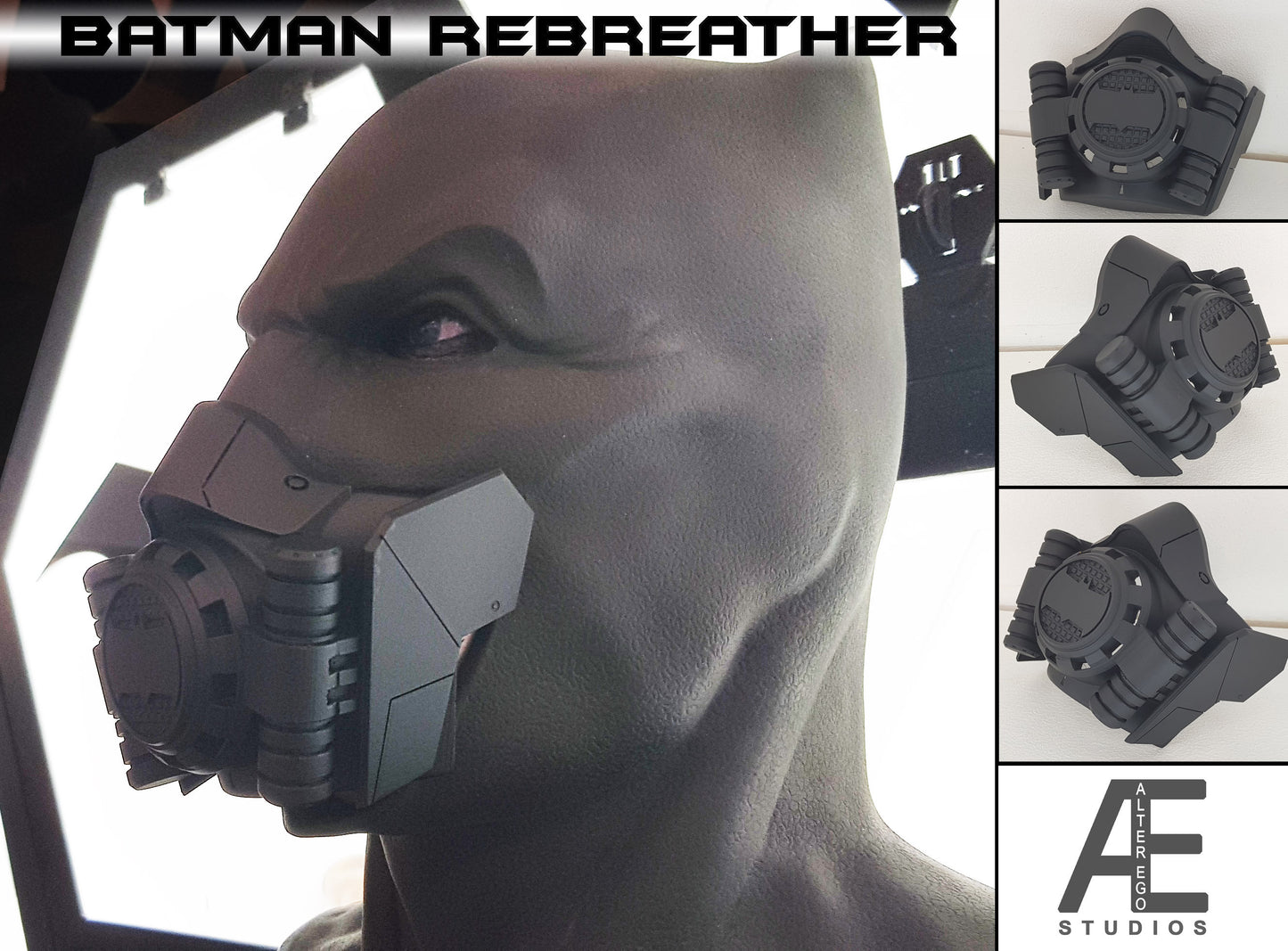 Batfleck inspired Rebreather Mask Raw Print BvS JL