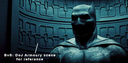 3D Textured Background Pattern BVS  Inspired Suit display in the Armoury 1:1 scale (self adheasive backing)