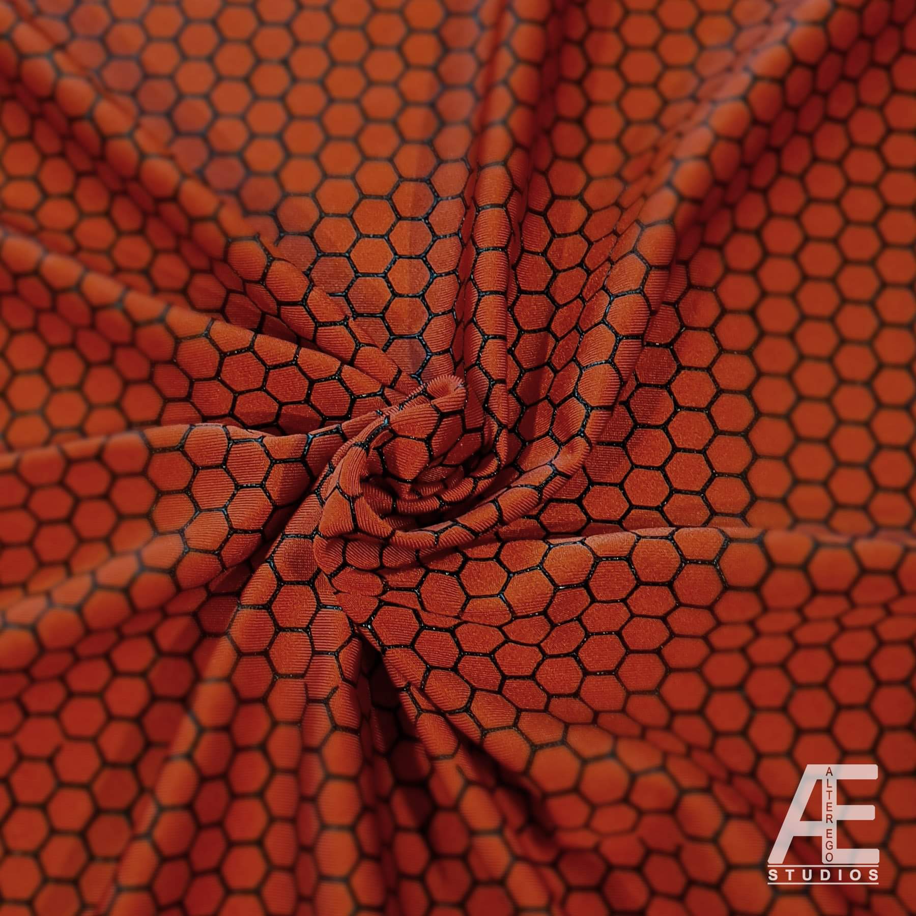 4-Way Stretch Fabric, Raised Honeycomb Print, Black