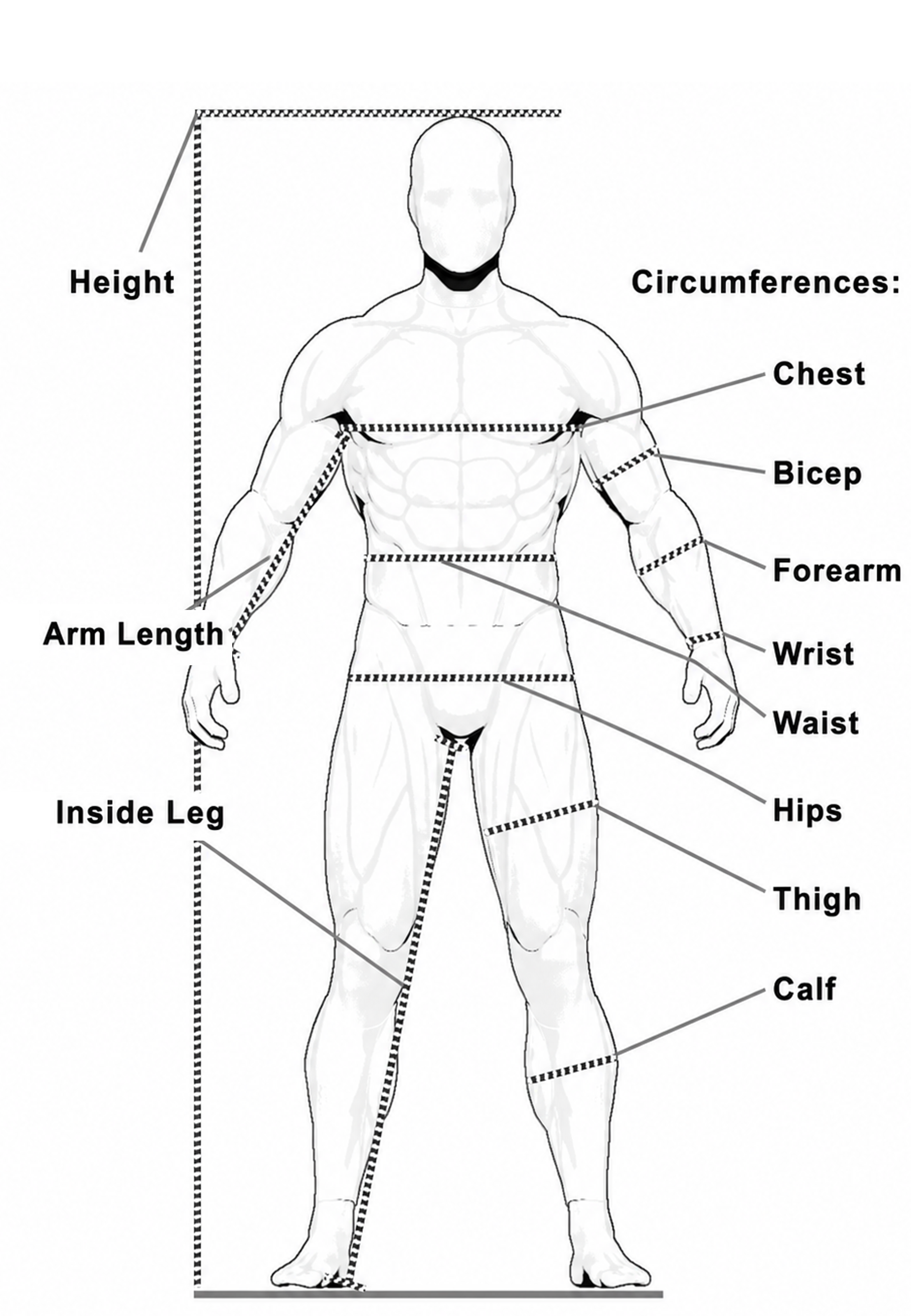 Suit measurement guide overlay